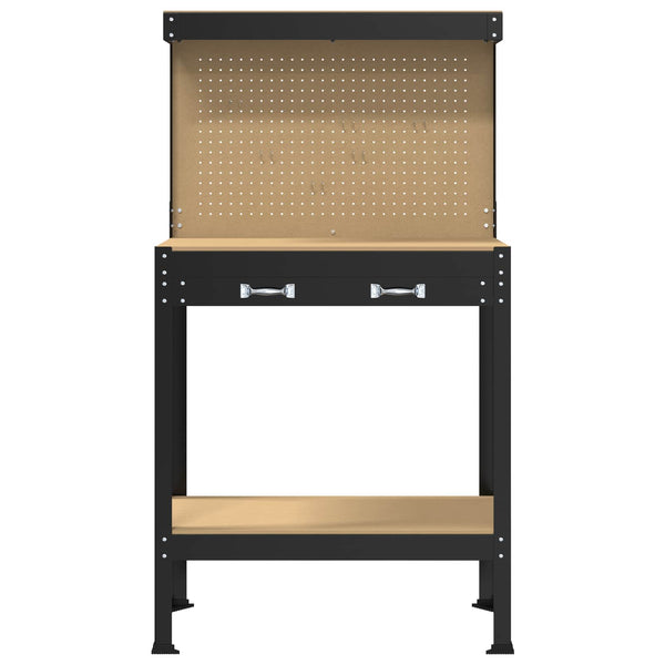 Werkbank Schwarz mit Lochwand