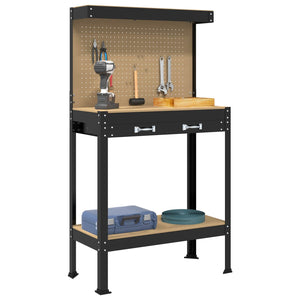 Werkbank Schwarz mit Lochwand