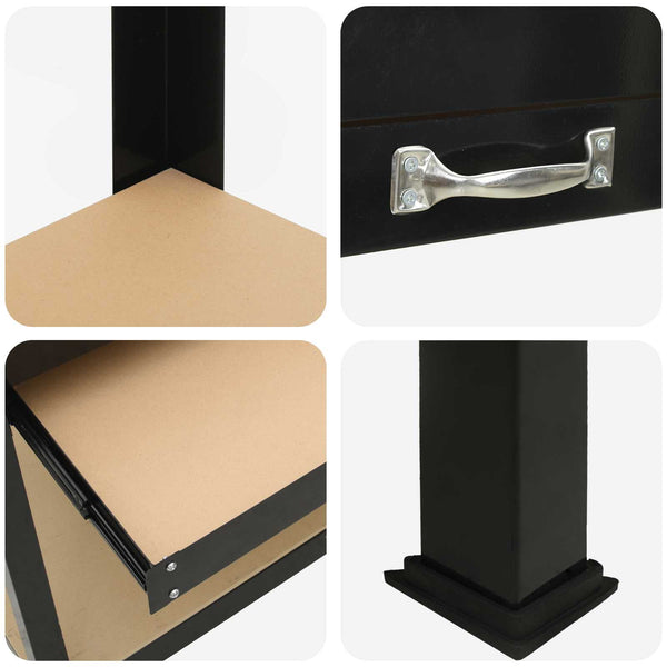 Werkbank mit Regal, Schwarz, 80x40x91cm