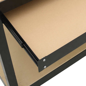 Werkbank mit Regal, Schwarz, 80x40x91cm