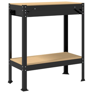Werkbank mit Regal, Schwarz, 80x40x91cm