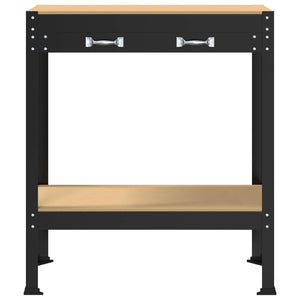 Werkbank mit Regal, Schwarz, 80x40x91cm
