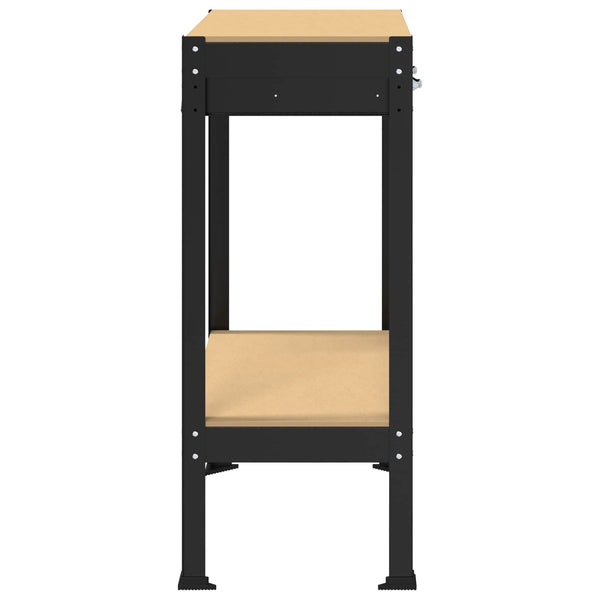 Werkbank mit Regal, Schwarz, 80x40x91cm