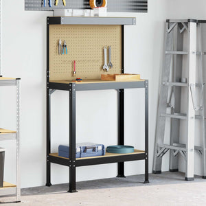 Werkbank Schwarz mit Lochwand