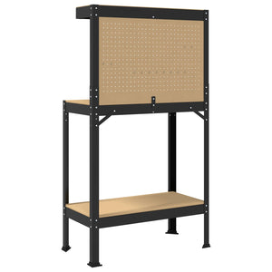 Werkbank Schwarz mit Lochwand