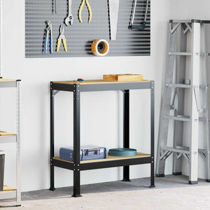 Werkbank mit Regal Schwarz 81x41x91cm