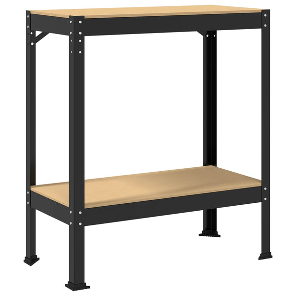 Werkbank mit Regal Schwarz 81x41x91cm