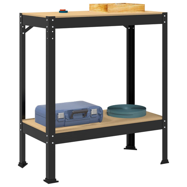 Werkbank mit Regal Schwarz 81x41x91cm