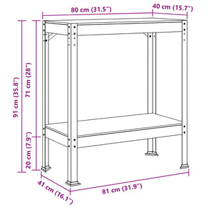 Werkbank mit Regal Schwarz 81x41x91cm