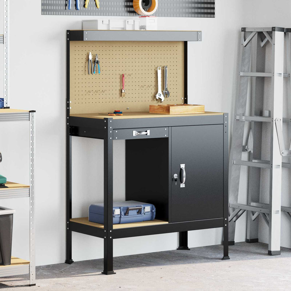 Werkbank Schwarz 90x49x141cm