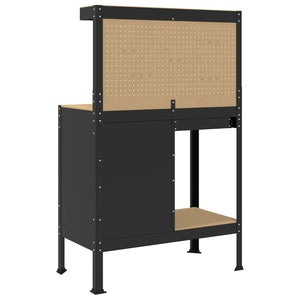 vidaXL Établi noir 90 x 49 x 141 cm contreplaqué et métal