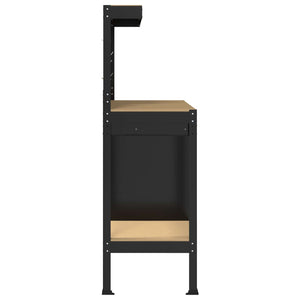 vidaXL Établi noir 90 x 49 x 141 cm contreplaqué et métal
