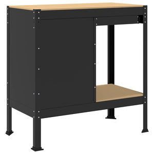 Werkbank mit Regal Schwarz 90x49x91cm