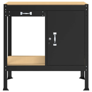 Werkbank mit Regal Schwarz 90x49x91cm
