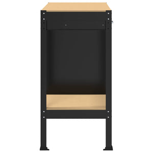 Werkbank mit Regal Schwarz 90x49x91cm