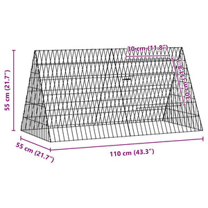 Kaninchenkäfig Silber Verzinkt 110cm
