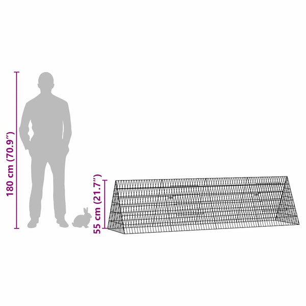 Hasenkäfig Silber Verzinkt 215 cm