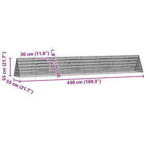 Kaninchenkäfig Silber Verzinkt 430cm