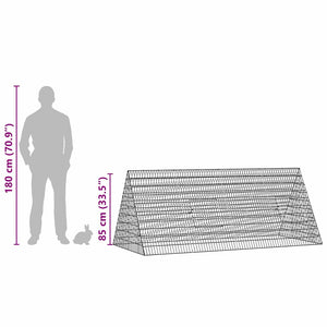Kaninchenkäfig Silber Verzinkt 215 cm