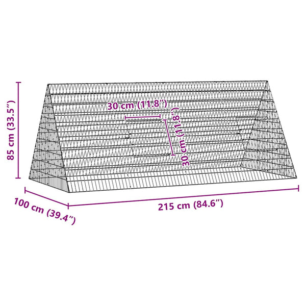 Kaninchenkäfig Silber Verzinkt 215 cm