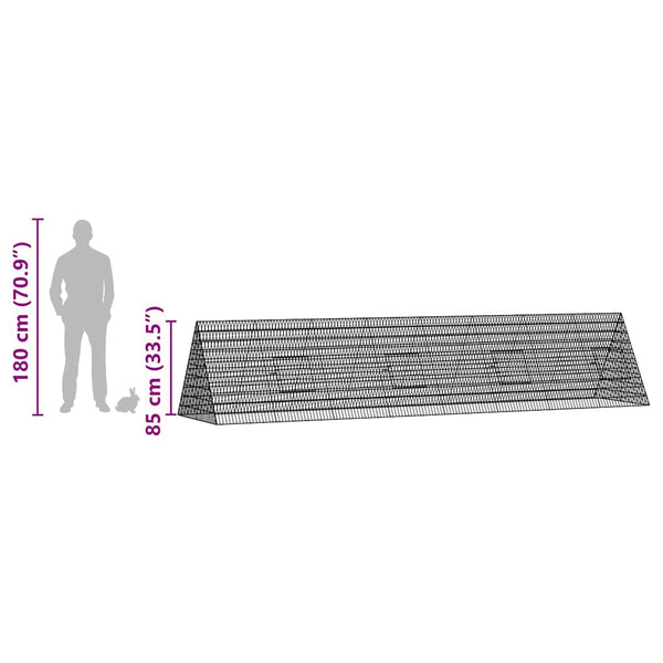 Hasenkäfig Silber Verzinkt 430cm