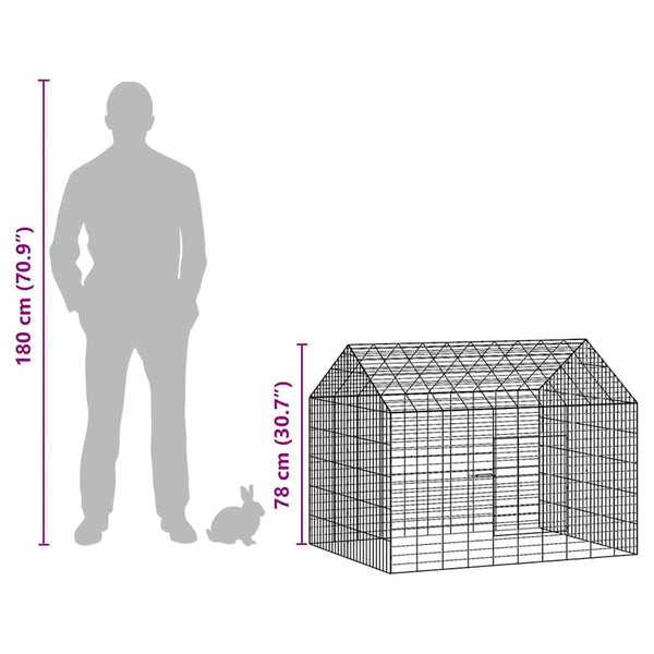 Kaninchenkäfig Silber Verzinkt 100cm