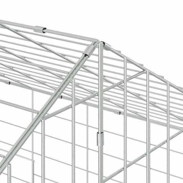 Kaninchenkäfig Silber Verzinkt 200cm