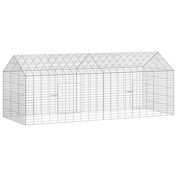 Kaninchenkäfig Silber Verzinkt 200cm