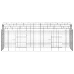 Kaninchenkäfig Silber Verzinkt 200cm