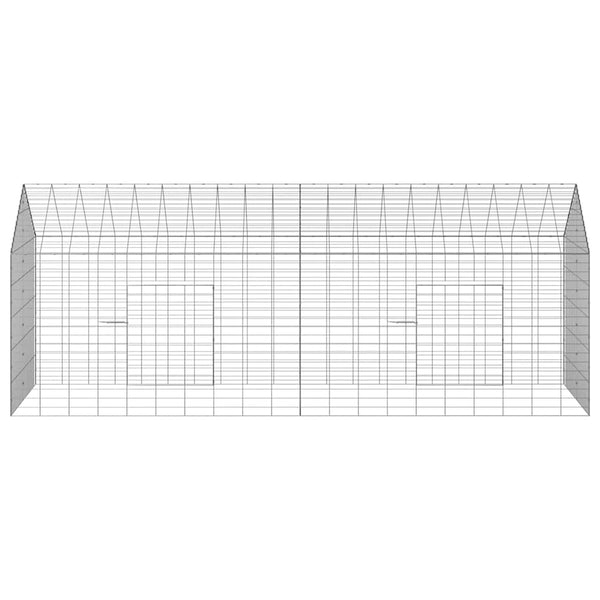 Kaninchenkäfig Silber Verzinkt 200cm