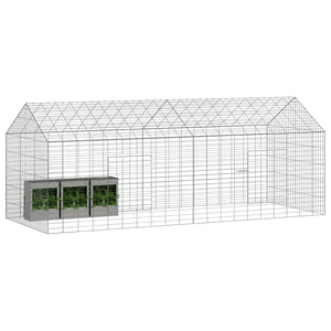 Kaninchenkäfig Silber Verzinkt 200cm