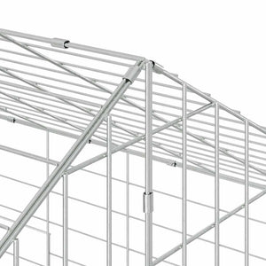 Kaninchenkäfig Silber Verzinkt 400cm