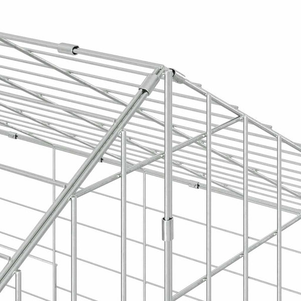 Kaninchenkäfig Silber Verzinkt 400cm