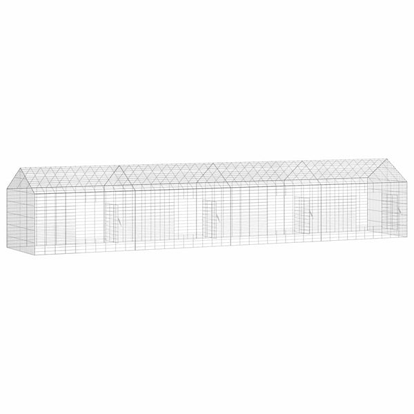 Kaninchenkäfig Silber Verzinkt 400cm