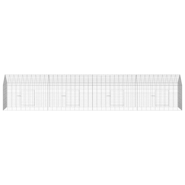 Kaninchenkäfig Silber Verzinkt 400cm