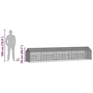 Kaninchenkäfig Silber Verzinkt 400cm