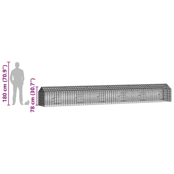 Kaninchenkäfig Silber Verzinkt 600cm
