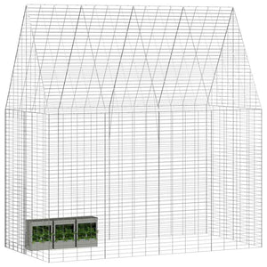 Hasenkäfig Silber 200x100x210cm
