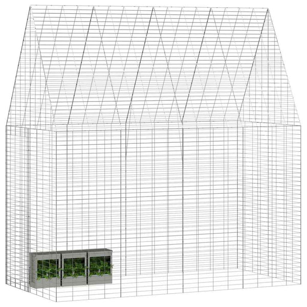 Hasenkäfig Silber 200x100x210cm