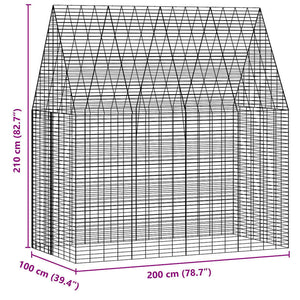 Hasenkäfig Silber 200x100x210cm