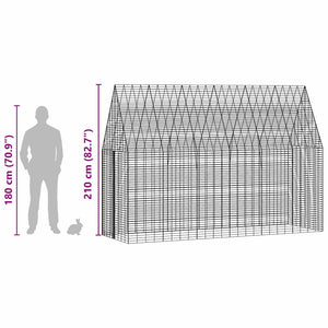 Hasenkäfig Silber Verzinkter Stahl 300cm