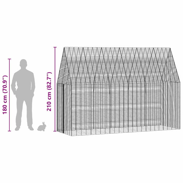 Hasenkäfig Silber Verzinkter Stahl 300cm