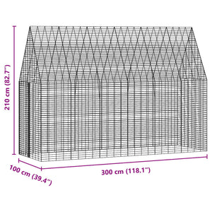 Hasenkäfig Silber Verzinkter Stahl 300cm