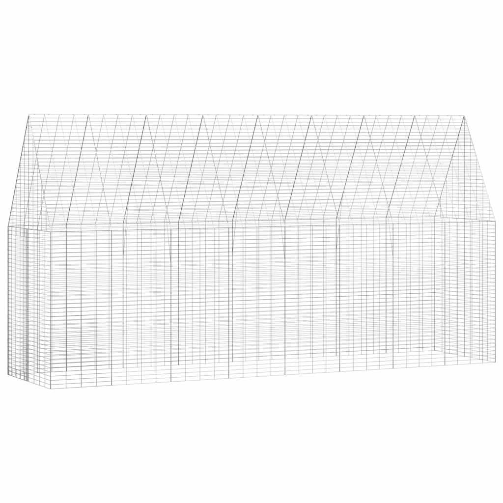 Hasenkäfig Silber Verzinkt 400x100x210cm