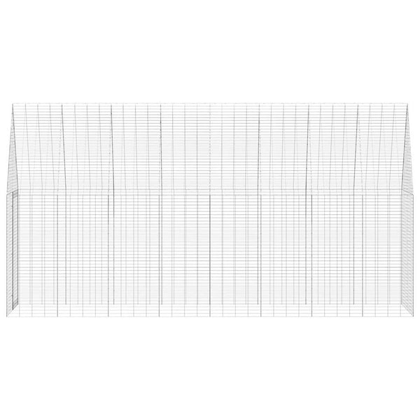Hasenkäfig Silber Verzinkt 400x100x210cm