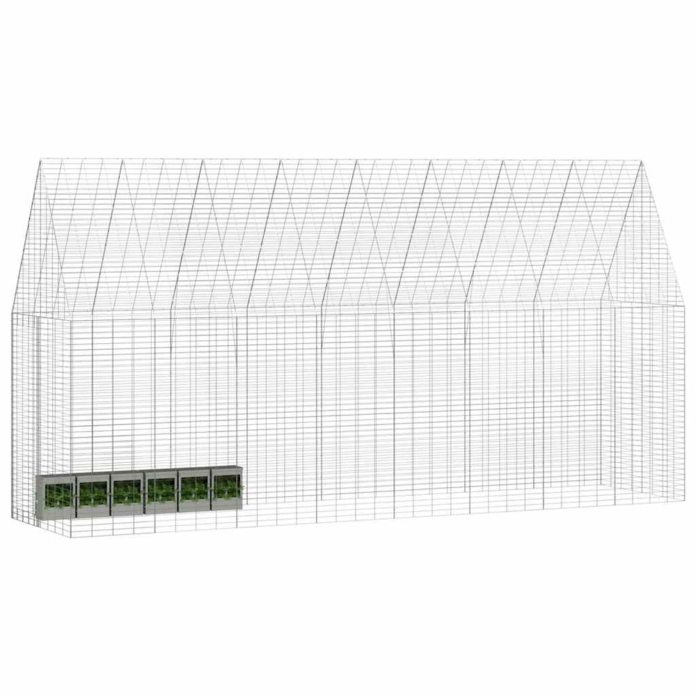 Hasenkäfig Silber Verzinkt 400x100x210cm