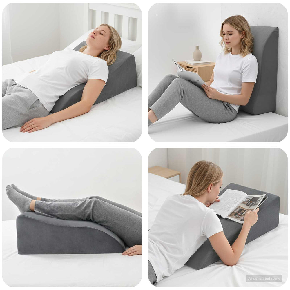 Beinkissen Grau PU-Schaum 68x41x24 cm