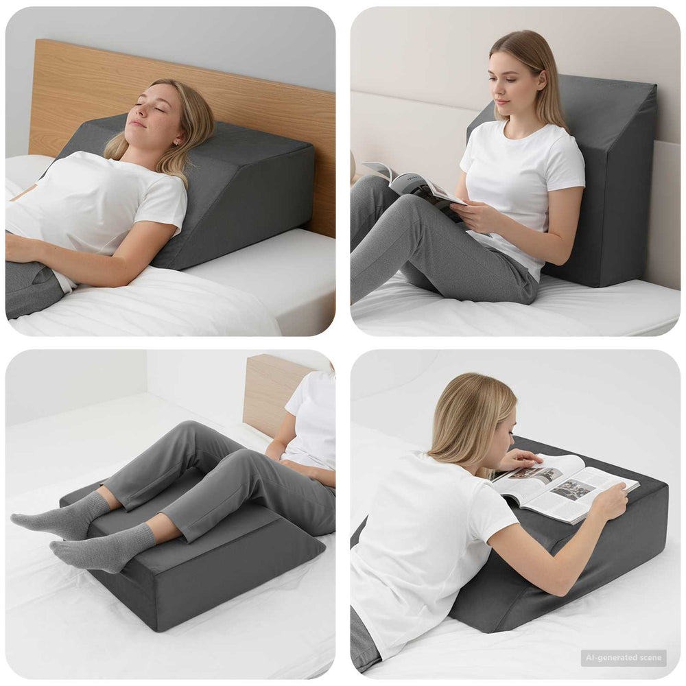 Beinkissen Grau PU-Schaum 63x52x19cm
