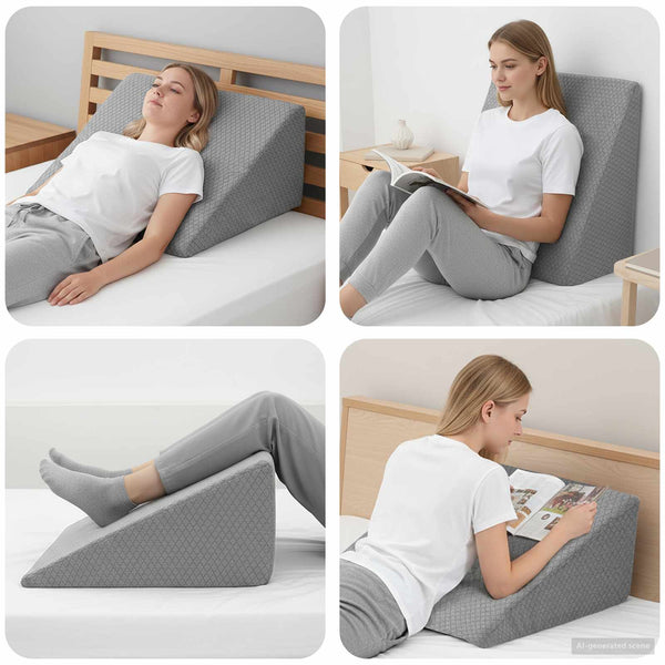 Beinkissen Grau Viscoschaum 60x50x30cm