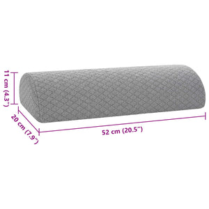 Geometrisches Beinkissen Grau Viscoschaum 52x20x11 cm